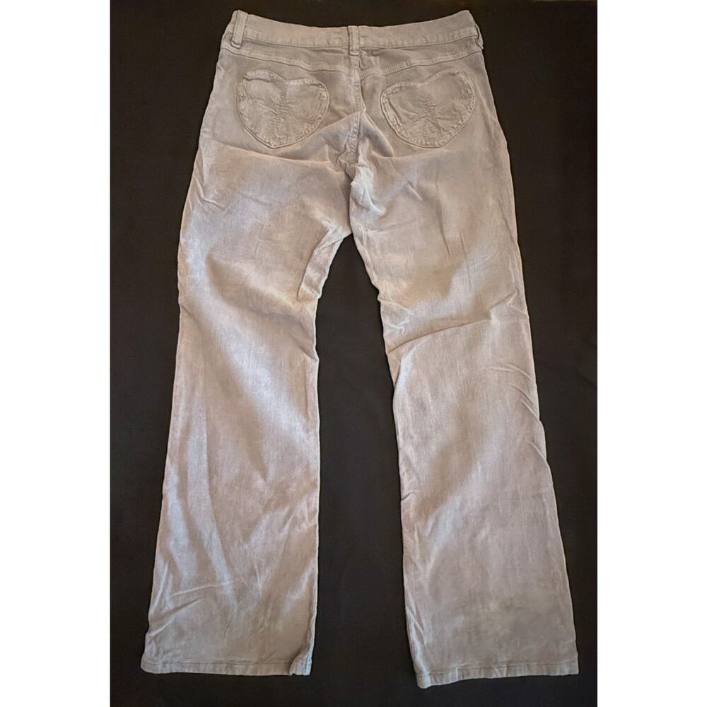 Vintage Juicy Couture Jeans Size 31 Gray Corduroy Heart Pocket Flare Y2K USA - Picture 2 of 5